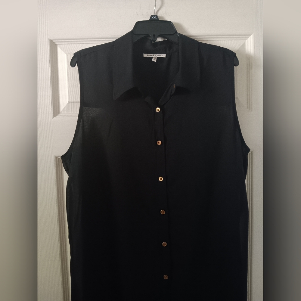 Speed Limit Sleeveless Black Button-Down Dress Sz 3X - Picture 2 of 6